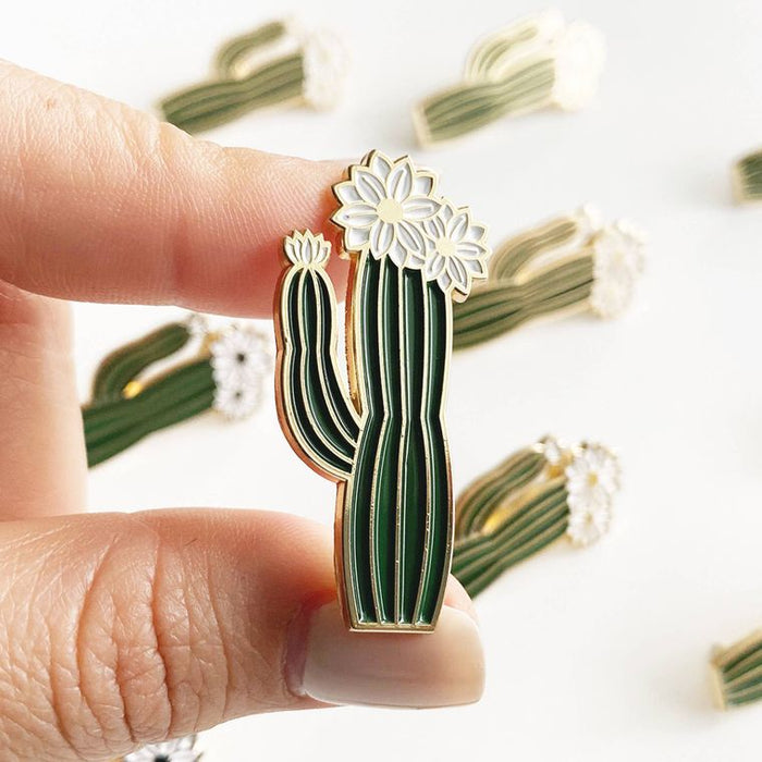 "Olivia Blooming Cactus" Lapel Pin