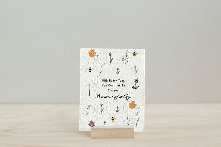 "Happy Birthday" Wildflower Seed Paper Greeting Card